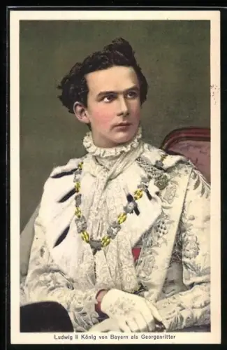 AK Ludwig II König von Bayern als Georgsritter