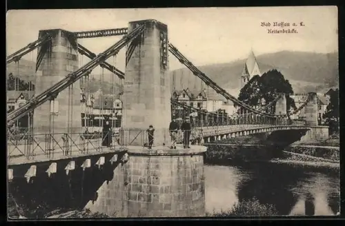 AK Bad Nassau a. L., Partie auf der Kettenbrücke