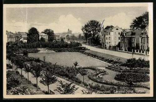 AK Neuwied, Strasse am Carmen Sylva Garten aus der Vogelschau