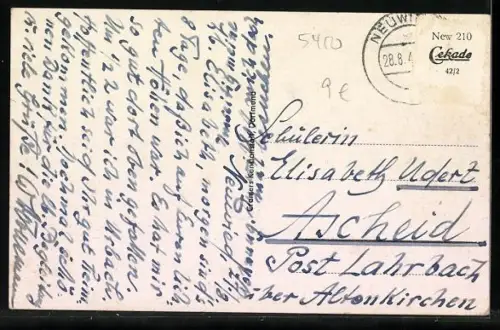 AK Neuwied, Strasse am Carmen Sylva Garten aus der Vogelschau