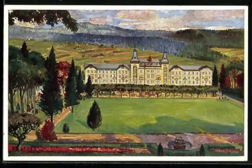 Künstler-AK Bad Nassau a. d. L., Kurhaus mit Umgebung