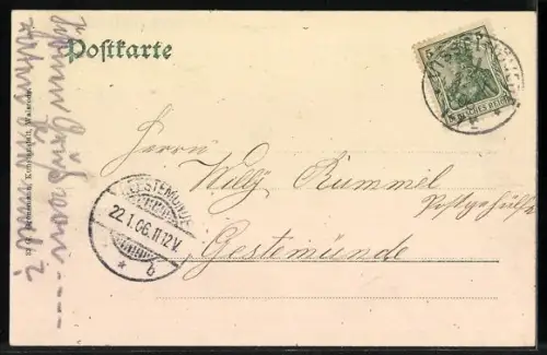 AK Achterberg /Lüneburger Heide, Partie mit Ruderern und Pavillon