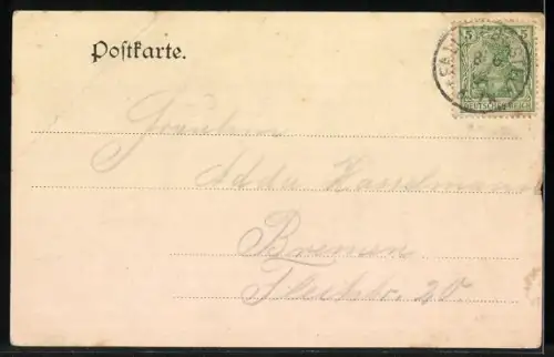 AK Achterberg /Lüneburger Heide, Partie mit Ruderern und Pavillon