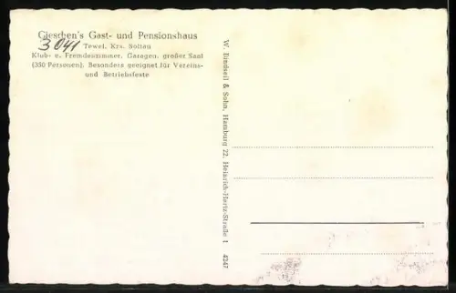 AK Tewel /Lüneburger Heide, Badeanstalt, Gasthaus-Pension Gieschen