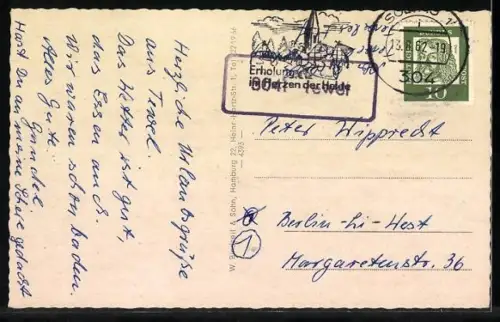 AK Tewel /Soltau, Geschäft, Freibad und Flusspartie