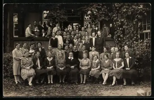 Foto-AK Stübeckshorn, Gruppenfoto auf einer Veranda, 1926