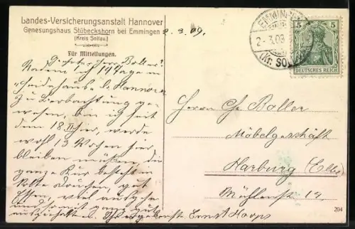 AK Stübeckshorn, Landes-Versicherungsanstalt Hannover, Genesungshaus