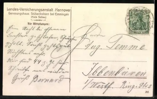 AK Soltau, Landes-Versicherungsanstalt Hannover, Genesungshaus Stübeckshorn