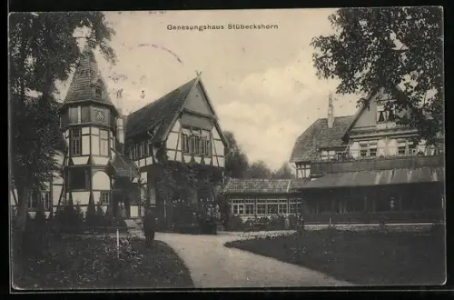 AK Stübeckshorn, Genesungshaus, Partie im Garten