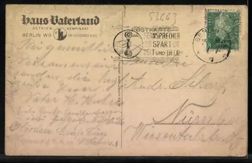 AK Berlin-Tiergarten, Zum Löwenbräu, Saal