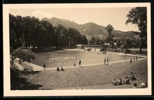 AK Lenggries /Bay. Hochland, Pool mit Besuchern