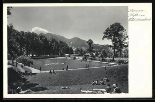 AK Lenggries, Schwimmbad mit Badegästen