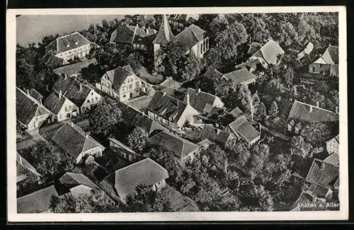 AK Ahlden /Aller, Vogelschau auf den Ort