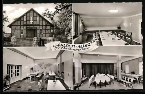 AK Ahlden /Aller, CVJM-Jugendheim, Interieur und Exterieur