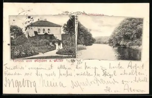 AK Ahlden, Ortspartie, Blick auf den Schlenkteich