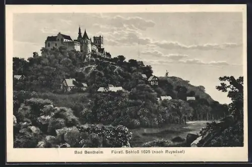 Künstler-AK Bad Bentheim, Fürstliches Schloss 1626