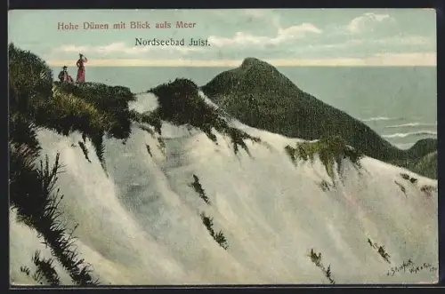 AK Westerland, Hohe Dünen mit Blick aufs Meer