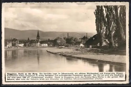 AK Gaggenau /Murg, Flusspartie mit Ortspanorama