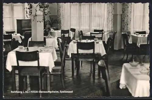AK Feldberg i. M., Speisesaal im FDGB-Genesungsheim