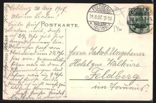 AK Coblenz, Parthie aus den Rheinanlagen