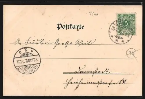 AK Coblenz, Stadtpanorama vom Rhein aus