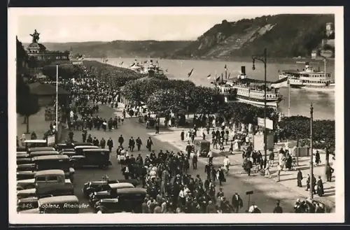 AK Koblenz, Partie am Rheinufer