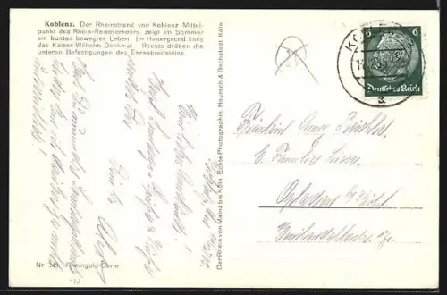 AK Koblenz, Partie am Rheinufer