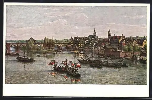 Künstler-AK Frankfurt a. M.-Sachsenhausen, Sachsenhausen um 1850