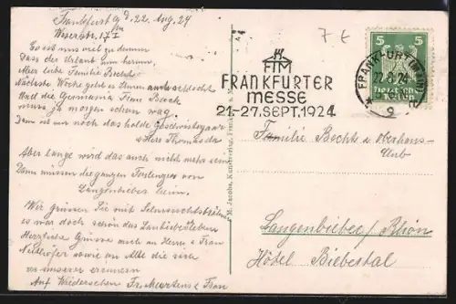 AK Frankfurt a. M.-Sachsenhausen, Ortsansicht mit Mainbrücken aus der Vogelschau