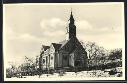 AK Frankfurt-Bergen-Enkheim, Kath. Pfarrkirche Heilig Kreuz