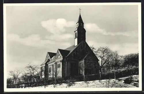 AK Frankfurt-Bergen-Enkheim, Kath. Pfarrkirche Heilig Kreuz
