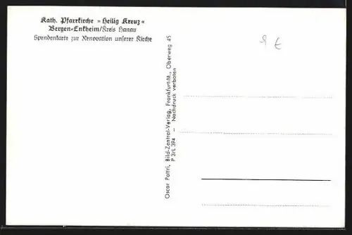 AK Frankfurt-Bergen-Enkheim, Kath. Pfarrkirche Heilig Kreuz