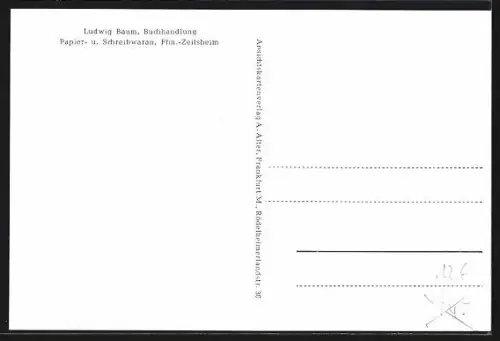 AK Frankfurt a. M.-Zeilsheim, Teilansicht mit Kirche und Strassenpartie
