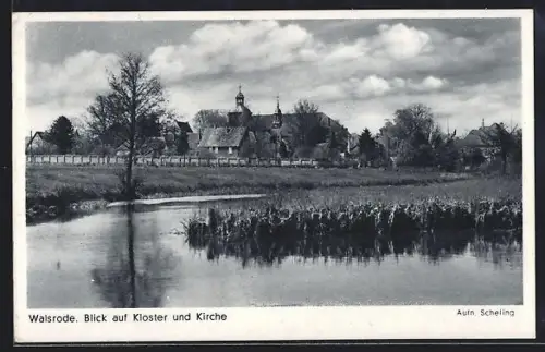 AK Walsrode, Kloster u. Kirche, Panorama vom Wasser