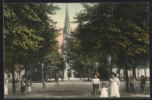 AK Frankfurt-Bockenheim, Kurfürstenplatz mit Kirche