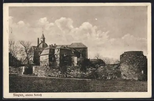 AK Siegen, Oberes Schloss, mit Mauer
