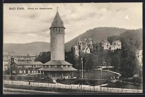 AK Bad Ems, Partie am Wasserturm