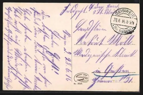 AK Siegen, Unterer Schlosshof mit Postamt