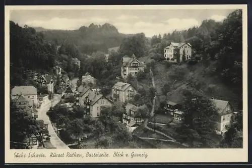 AK Rathen /Sächs. Schweiz, Basteiseite, Blick z. Gamrig