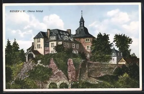 AK Siegen i. W., Oberes Schloss bei Tage