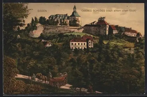 AK Siegen, Oberes Schloss nach einem alten Stich