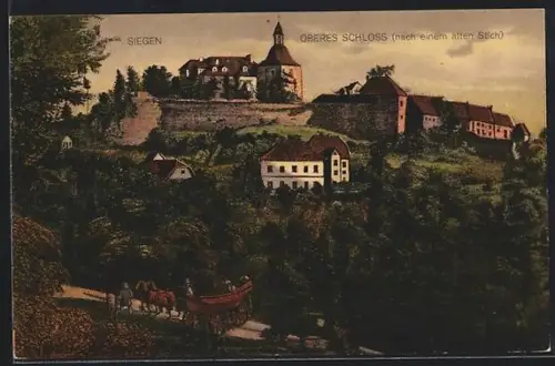 AK Siegen, Oberes Schloss nach einem alten Stich