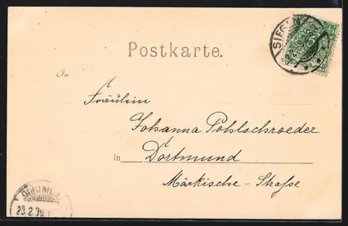 AK Siegen, Oberes Schloss 1867