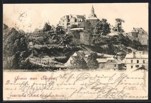 AK Siegen, Oberes Schloss und Umgebung