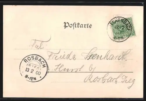 AK Siegen, Ortsansicht mit Blick zum Oberen Schloss