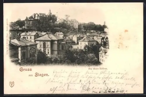 AK Siegen, Oberes Schloss mit umgebenden Gebäuden