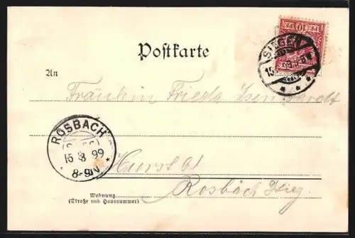 AK Siegen, Oberes Schloss mit umgebenden Gebäuden