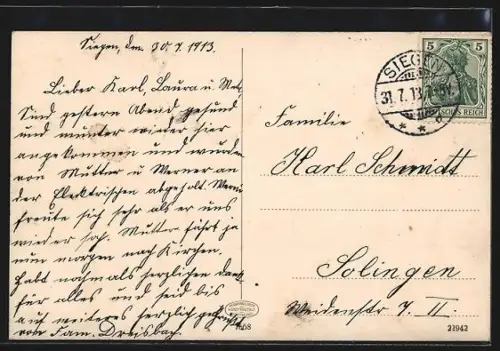 AK Alt Siegen, Oberes Schloss während der Dämmerung