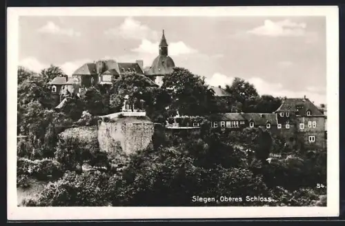 AK Siegen, Oberes Schloss mit Grünanlagen