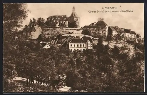 AK Alt-Siegen, Oberes Schloss nach einem alten Stich